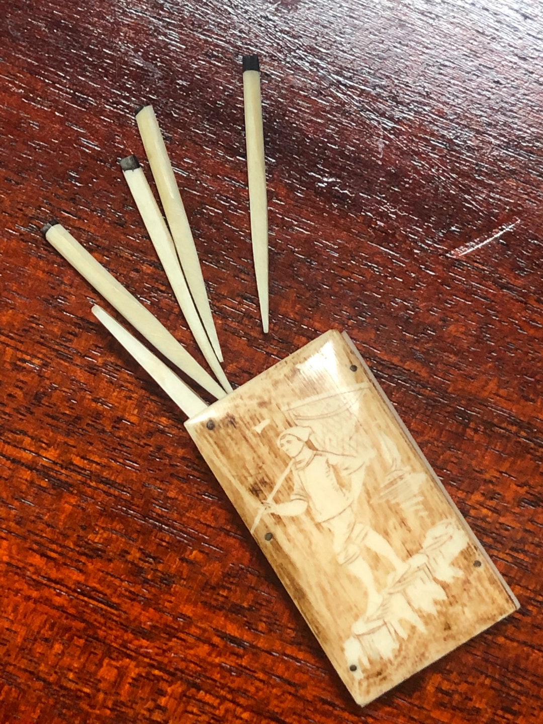 Antique Traveling Toothpick Holder / Holder and Toothpick Case Etsy