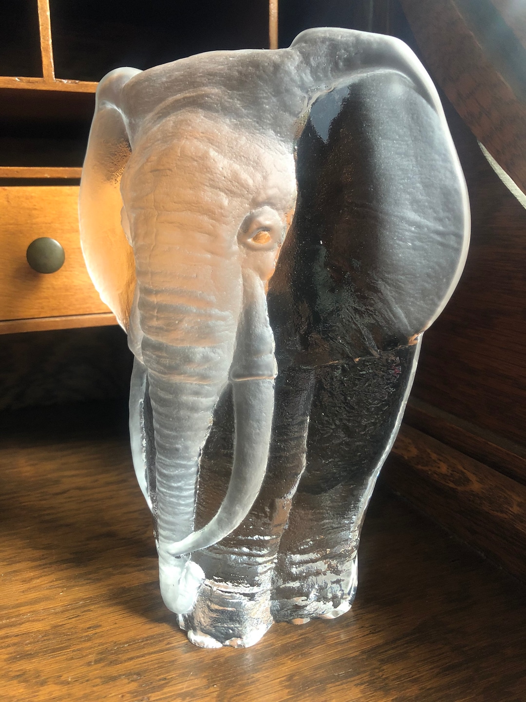 Mats Jonasson Elephant Glass Sculpture / Elephant Art / Swedish Art ...