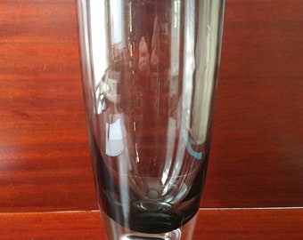 Vintage Contemporary Smoke Glass Vase / Grey Gray Glass Dramatic Modern - Propagation Vase