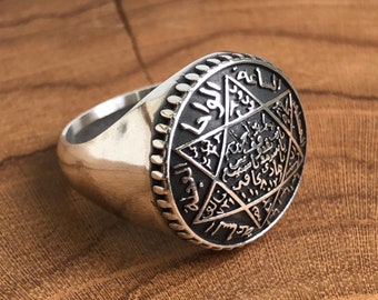everyday rock charm Handmade sterling silver double ring with star celestial jewelry textured black perfect gift idea brutalist design