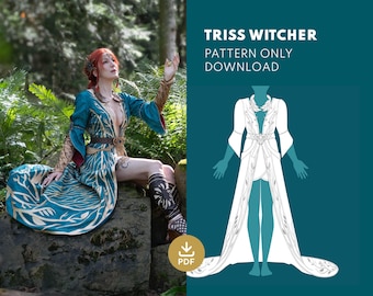 Triss Witcher - Cosplay Costume Sewing Pattern/ Blueprint (Digital PDF) JakCosplay