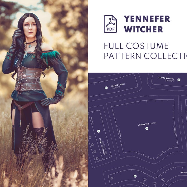 Yennefer Witcher - Cosplay Costume Sewing Pattern/ Blueprint (Digital PDF) JakCosplay