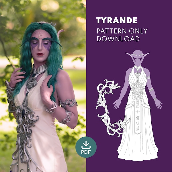 Tyrande Warcraft - Cosplay Costume Crafting Pattern/ Blueprint (Digital PDF) JakCosplay