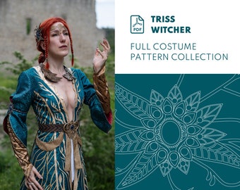 Triss Witcher - Patrón de costura de traje de cosplay / Plano (PDF digital) JakCosplay