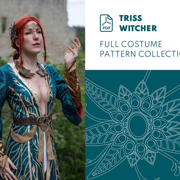 Triss Witcher - Cosplay Costume Sewing Pattern/ Blueprint (Digital PDF) JakCosplay