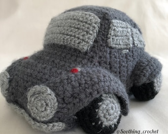 Vintage VW-inspired car plushy, stuffed, soft baby/kids toy