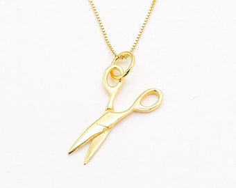 Gold Scissors Pendant, Dainty Scissors Necklace, Mini Scissors Pendant, Cute Scissors Necklace, Gold Vermeil Pendant, Silver By Adina