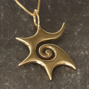 Gold Sun Pendant, Gold Plated Pendant, Boho Necklace, Swirl Pendant, Statement Pendant, Artistic Pendant, Star Necklace, Vermeil Pendant