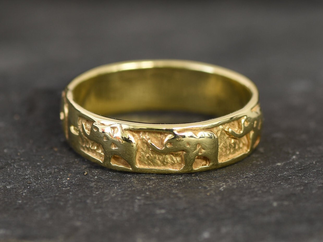 9ct gold elephant best sale ring
