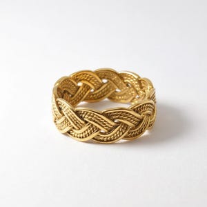 Bague chaîne en or, bague tressée en or, jonc unisexe en or, jonc vintage en or, bague tissée en or, jonc empilable en or, bague en or, argent par Adina