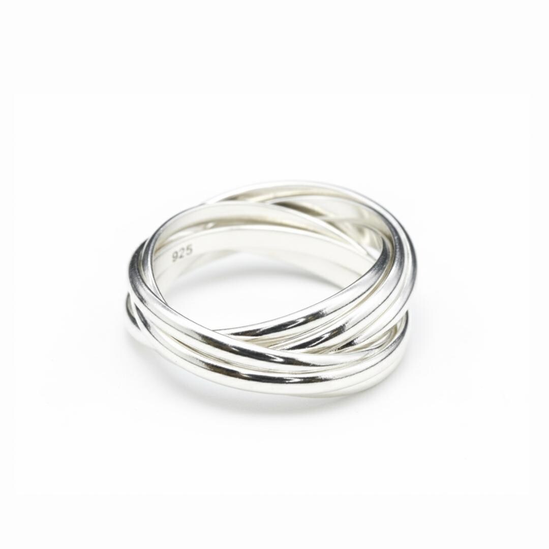 Sliver Rings Multiple Silver Rolling Ring, Multi Layered Ring, Multi Band, Silver Ring, Multi ...