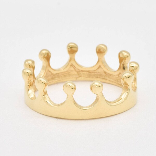 Gold Crown Ring, Princess Crown Ring, Gold Tiara Ring, Royalty Ring, Queen Ring, Gift For Her Birthday, Vermeil Crown Ring, Adina Stone