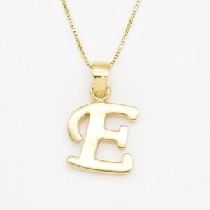 Gold Letter E Pendant, Initial E Necklace, Gold Alphabet Pendant ...