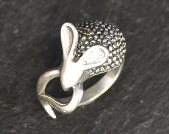 Bague souris en argent, bague hérisson, bague souris mignonne, bague souris pour animal de compagnie, bague amateur de souris, jolie bague en argent, bague en argent unique, argent par Adina