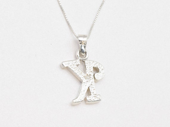 Kの文字のシルバーペンダント、イニシャルKのネックレス 