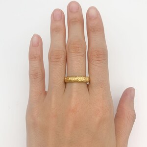 Gold Tribal Ring, Tribal Ring, Bohemian Ring, Gold Boho Ring, Gold Stacking Ring, Stackable Band, Minimal Ring, Thick Band, 18K Vermeil Ring image 7