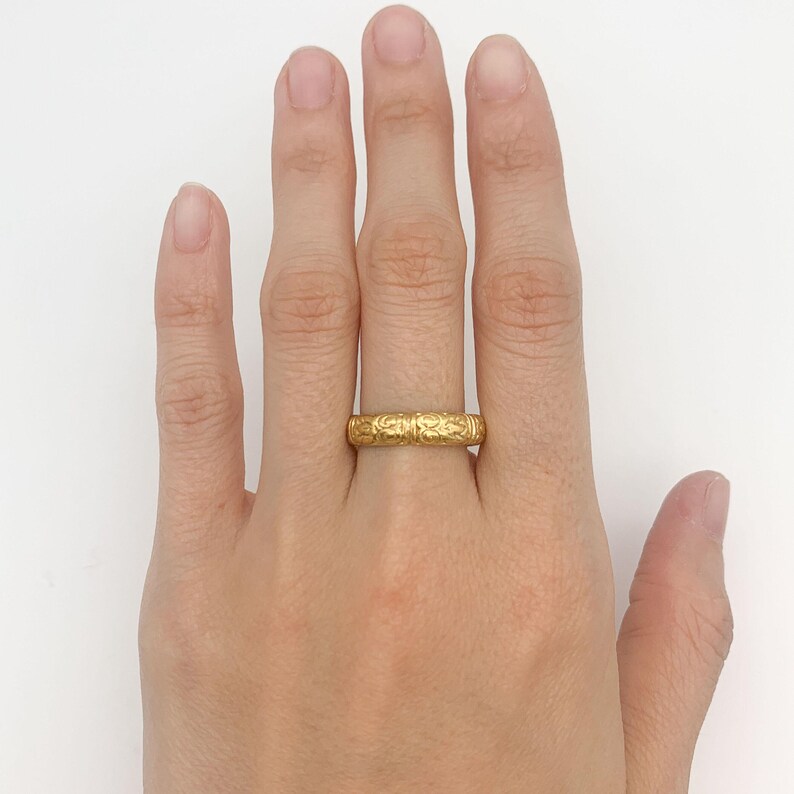 Gold Tribal Ring, Tribal Ring, Bohemian Ring, Gold Boho Ring, Gold Stacking Ring, Stackable Band, Minimal Ring, Thick Band, 18K Vermeil Ring image 7