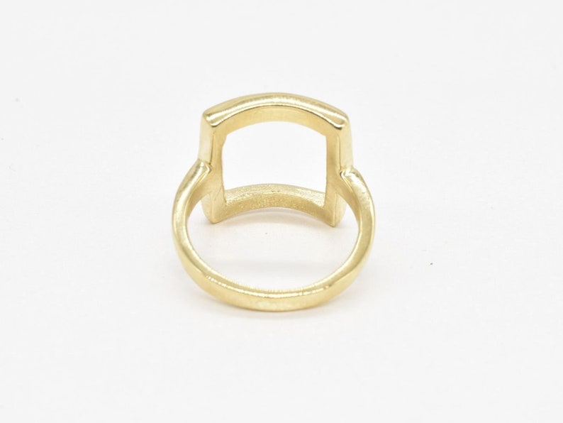 Gold Square Ring, Open Square Ring, Geometric Ring, Silver Band, Chic Ring, Shape Theme Ring, Simple Square Ring, Minimalist Ring image 9