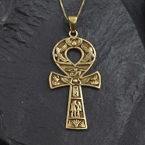 Gold Ankh Pendant, Ankh Key of Life, Egyptian Key Pendant, 18k Gold Vermeil, Key Necklace, Ancient Necklace, Vintage Ankh, Antique Key