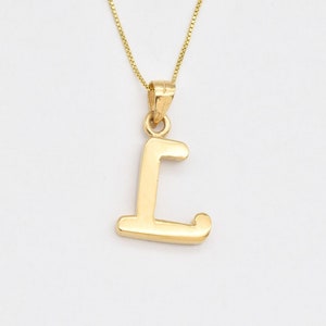 Colgante de oro con la letra L, colgante con L mayúscula, collar con la inicial L, letra del alfabeto, oro vermeil de 18 quilates, collar con letra, piedra Adina, dije con inicial