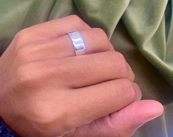 Thick Silver Band, Wide Silver Ring, Wedding Band, Straight Silver Band, Chunky Silver Band, Simple Wide Band, Solid 925 Sterling Silver
