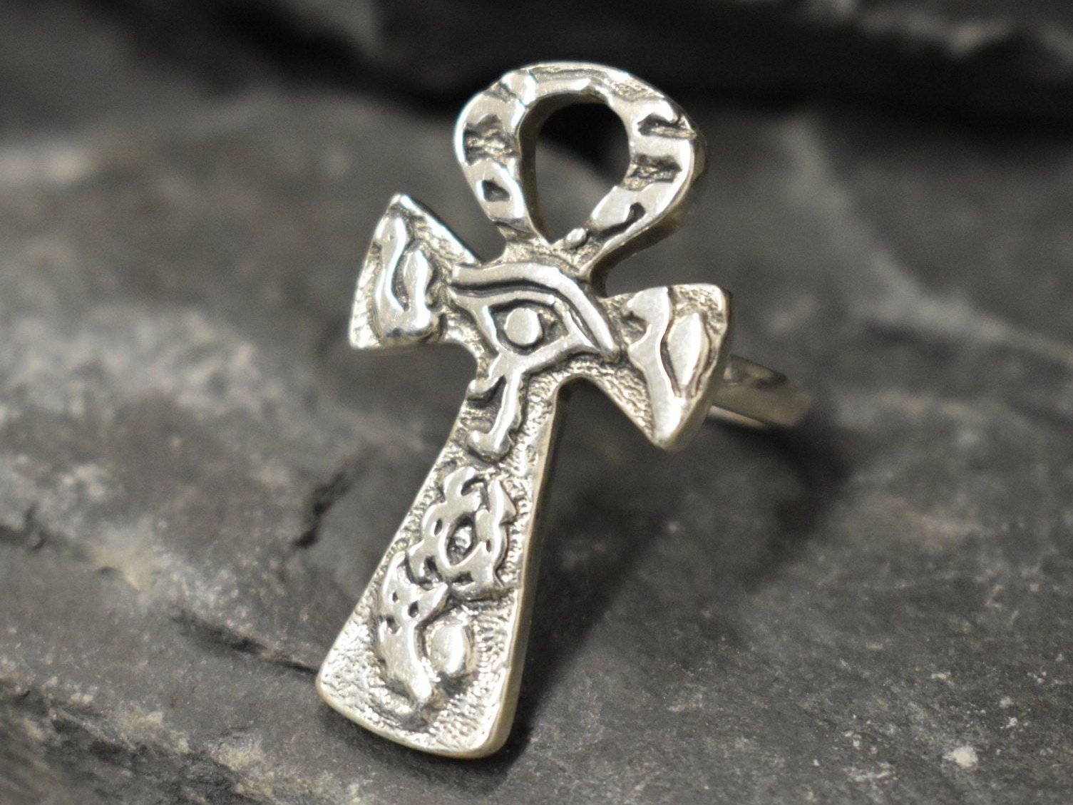 Silver ankh ring sale