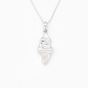 Textured Silver Pendant, Dainty Asymmetric Necklace, Minimalist Pendant, Modern Silver Necklace, Artistic Silver Necklace, Silver By Adina