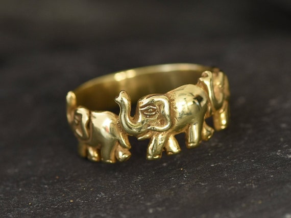 14K Solid Gold Elephant Ring, 925 Sterling Silver Elephant Ring, Minimalist  Ring, Stackable Ring, Mother's Day Gift, Valentine's Day Gift - Etsy
