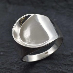 Unique Silver Ring, Silver Modern Ring, Silver Statement Ring, Wide Wave Ring, Silver Artistic Ring, Chunky Ring, Silver by Adina