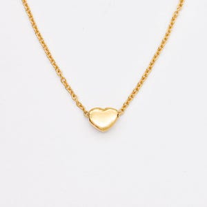 Gold Heart Necklace, Dainty Heart Pendant, Minimalist Gold Necklace, Cute Heart Pendant, Small Heart Necklace, Gift For Her, Silver By Adina
