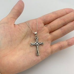Vintage Cross Pendant, Silver Cross Pendant, Gothic Cross Style, Gothic Cross Pendant, Sterling Silver Cross, Vintage Style Pendant
