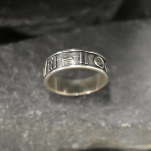 Roman Numbers Ring, Thick Silver Band, Numeral Band, Solid Silver Ring, Vintage Ring, Roman Numerals Ring, Sterling Silver Ring, Unique Band