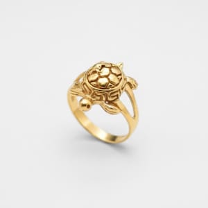 Turtle Ring, Large Turtle Ring, Turtle Lover Ring, Gold Turtle Ring, Vintage Turtle Ring, Cute Turtle Ring, Artistic Ring, Silver by Adina