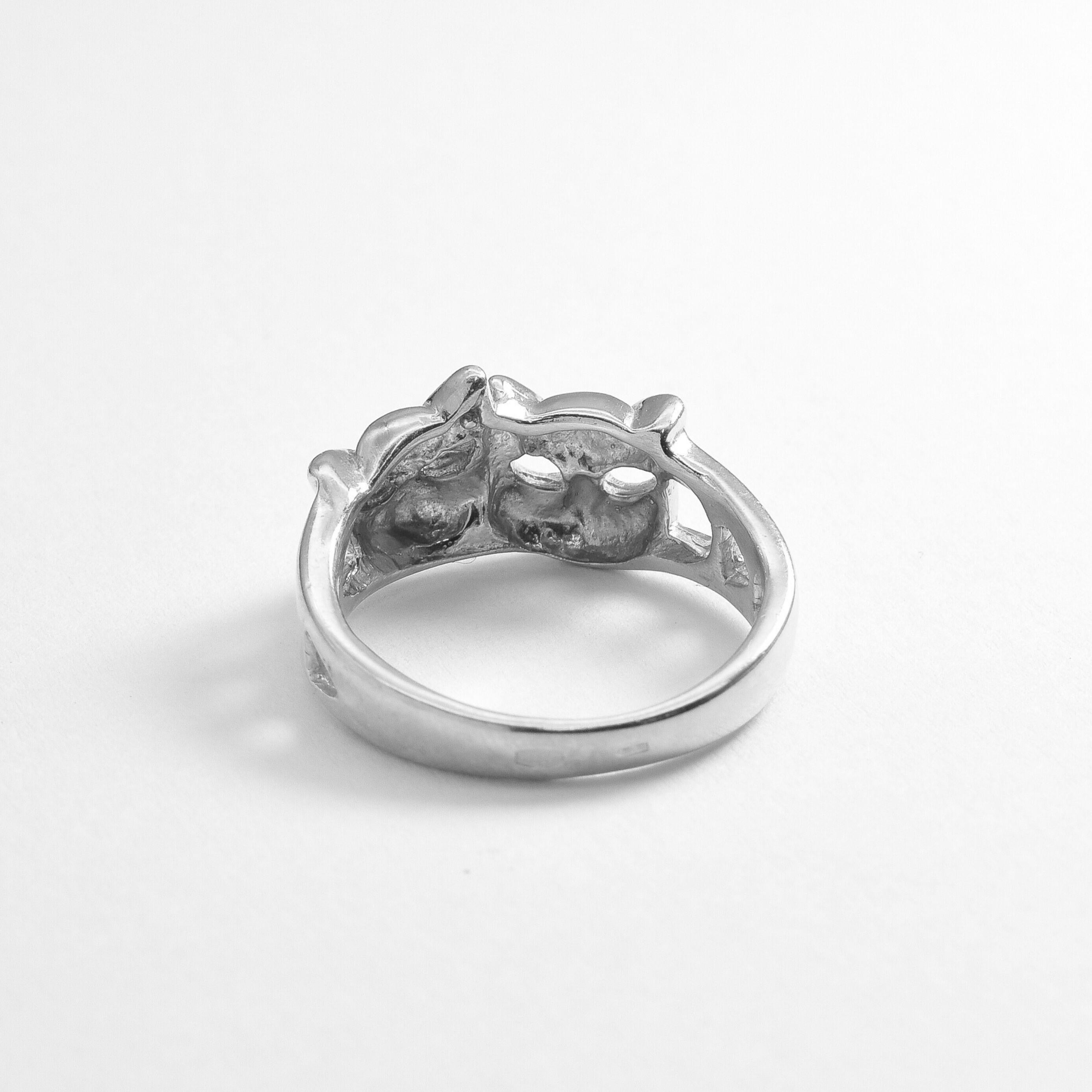 Silver Cat Ring, Cat Face Ring, Cute Cat Ring, Sterling Silver Cat Ring ...