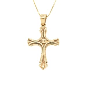 Vintage Cross Pendant, Gold Cross Pendant, Gothic Cross Style, Gothic Cross Pendant, 18k Gold Vermeil, Vintage Style Pendant