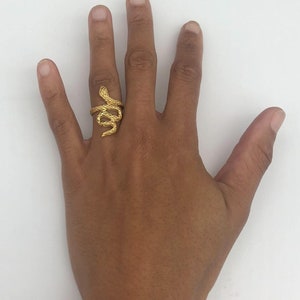 Gold Snake Ring, Gold Statement Ring, Gold Serpent Ring, Snake Ring, Serpent Ring, Animal Ring, Vintage Ring, Fashion Ring, Vermeil Ring image 8