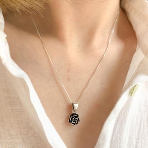 Silver Flower Pendant, Silver Rose Pendant, Floral Pendant, Small Pendant, Flower Necklace, Rose Necklace, Gift For Her, 925 Silver Pendant