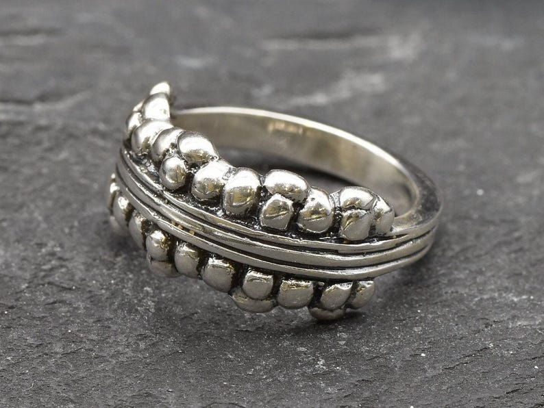 Bubble Ring, Handmade Silver Ring, Thick Band, Chunky Ring, Boho Ring, Vintage Silver Ring, Artistic Ring, Abstract Ring, Solid Silver Ring image 10