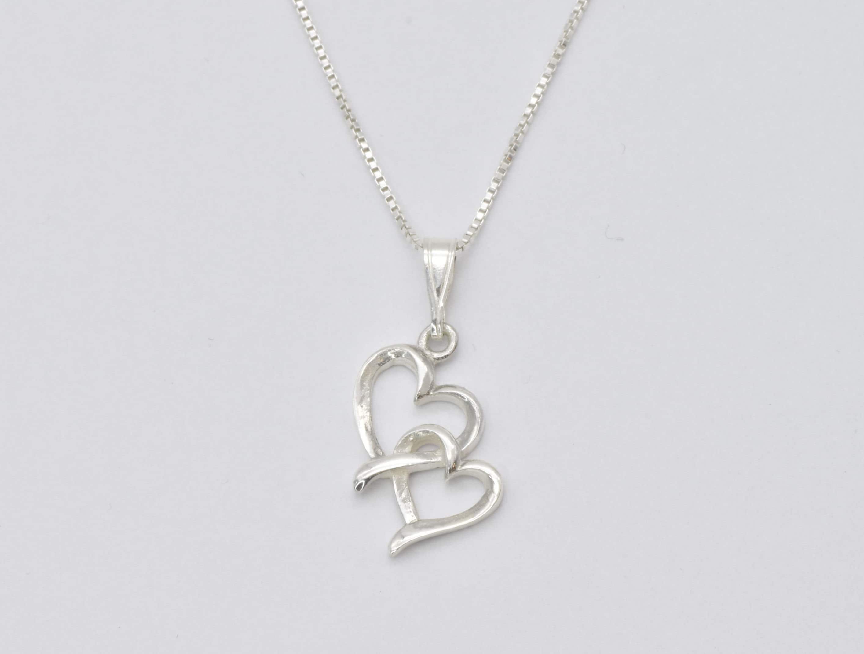 ★Hei★ twin heart necklace HE23SPNSG158XXFR Twin Hearts Pendant, Silver Hearts Necklace, Interlocked