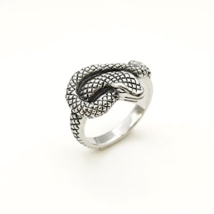 Schlangen Ring, Silber Schlangen Ring, Schlangenkopf Ring, Tier Schmuck, Tier Ring, Silber Ring, Python Ring, Vintage Schlange Ring, Schlange Knoten Ring