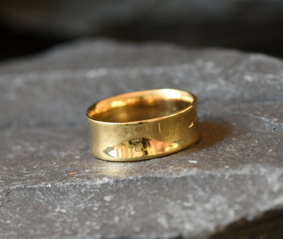 Banda ancha de oro Anillo de oro liso Anillo de oro grueso