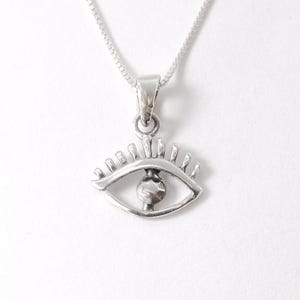 Silver Eye Pendant, Eye Statement Necklace, Evil Eye Necklace, Eye of Horus Necklace, Silver Eye Protection Necklace, Silver By Adina