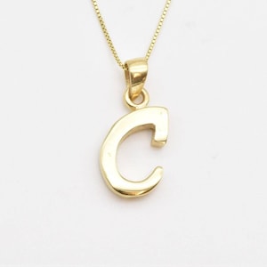 Letter C Gold Pendant, Capital C Pendant, Initial C Necklace, Alphabet Letter, 18k Gold Vermeil, Letter Necklace, Minimalist Initial