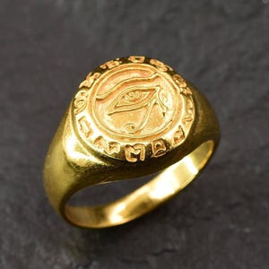 Egyptian Eye Ring, Gold Egyptian Ring,  Egyptian Ring, Horus Eye Ring, Gold Horus Eye Ring, Egyptian Eye Ring in Gold, Egyptian Gold Ring
