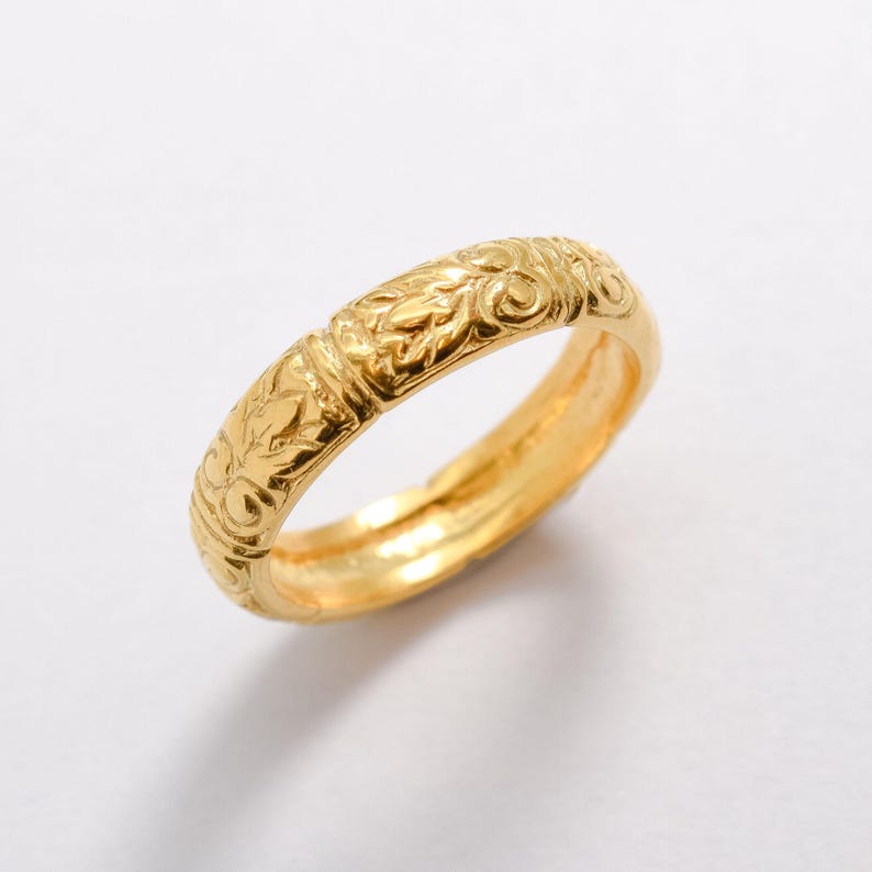 Gold Tribal Ring, Tribal Ring, Bohemian Ring, Gold Boho Ring, Gold Stacking Ring, Stackable Band, Minimal Ring, Thick Band, 18K Vermeil Ring image 3