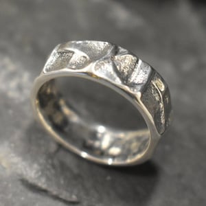 Hammered Band, Silver Hammered Band, Wide Silver Band, Vintage Hammered Ring, Hammered Ring, Textured Silver Ring, Solid Silver Ring