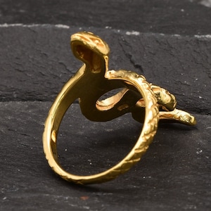 Gold Snake Ring, Gold Statement Ring, Gold Serpent Ring, Snake Ring, Serpent Ring, Animal Ring, Vintage Ring, Fashion Ring, Vermeil Ring image 10