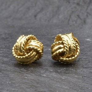 Zierliche Gold Knoten Ohrringe, Knoten Ohrstecker, Gold Ball Ohrringe, Gold geknotete Ohrstecker, niedliche Knoten Ohrringe, Vintage Ohrstecker, 18k Gold Vermeil Ohrringe