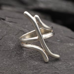 Long Silver Ring, Artistic Ring, Bohemian Ring, Long Ring, Abstract Ring, Statement Silver Ring, Solid Silver Ring, 925 Sterling Silver,Ring
