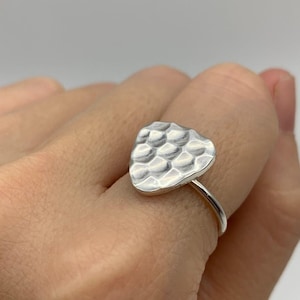 Silver Triangle Ring, Hammered Triangle Ring, Geometric Statement Ring, Artistic Silver Ring, Minimalist Ring, 925 Sterling Silver